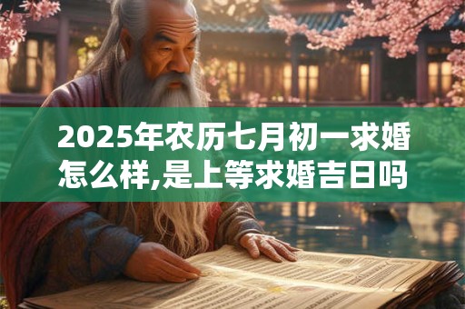 2025年农历七月初一求婚怎么样,是上等求婚吉日吗？