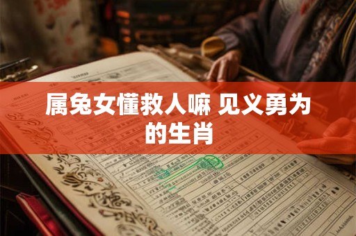 属兔女懂救人嘛 见义勇为的生肖