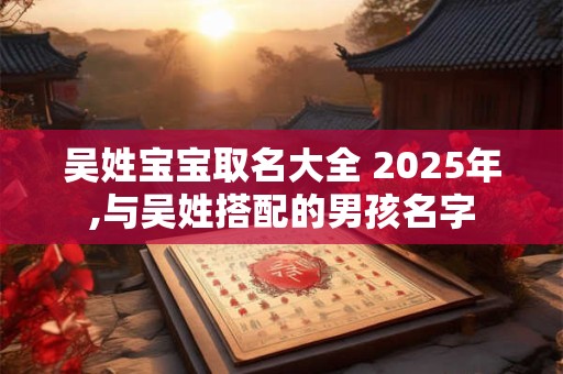 吴姓宝宝取名大全 2025年,与吴姓搭配的男孩名字