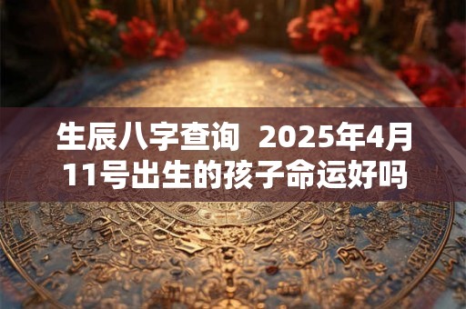 生辰八字查询  2025年4月11号出生的孩子命运好吗