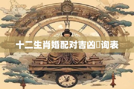 十二生肖婚配对吉凶査询表