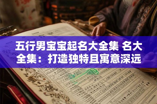 五行男宝宝起名大全集 名大全集：打造独特且寓意深远的名字