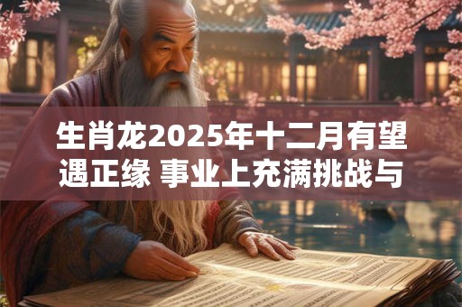 生肖龙2025年十二月有望遇正缘 事业上充满挑战与机遇