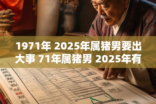 1971年 2025年属猪男要出大事 71年属猪男 2025年有什么大事