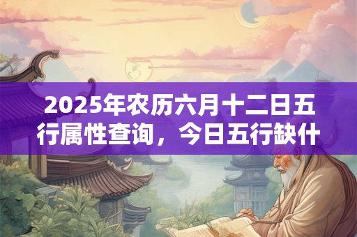 2025年农历六月十二日五行属性查询，今日五行缺什么