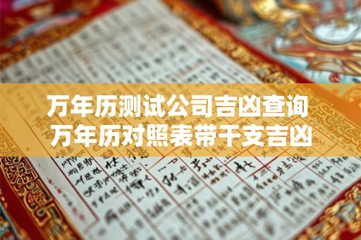 万年历测试公司吉凶查询 万年历对照表带干支吉凶