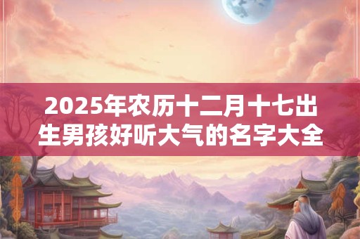2025年农历十二月十七出生男孩好听大气的名字大全