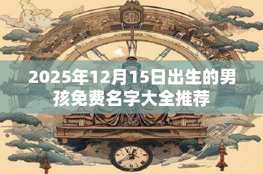 2025年12月15日出生的男孩免费名字大全推荐 2025年12月15日出生的男孩免费名字大全推荐