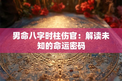 男命八字时柱伤官:解读未知的命运密码 男命八字时柱伤官:解读未知的命运密码