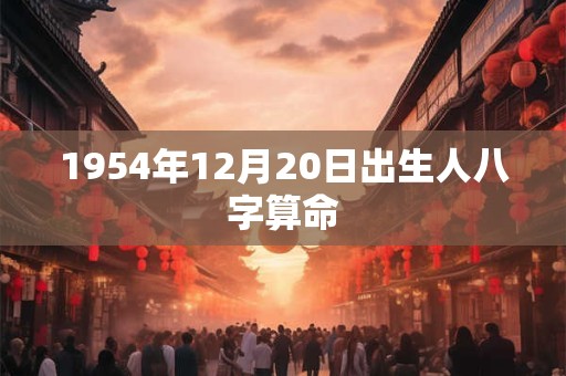 1954年12月20日出生人八字算命