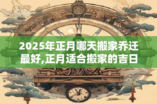 详细阅读:2025年正月哪天搬家乔迁最好,正月适合搬家的吉日 2025年正月哪天搬家乔迁最好,正月适合搬家的吉日