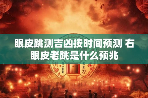 眼皮跳测吉凶按时间预测 右眼皮老跳是什么预兆 眼皮跳测吉凶按时间预测 右眼皮老跳是什么预兆