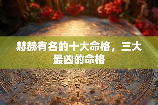 赫赫有名的十大命格,三大最凶的命格 赫赫有名的十大命格,三大最凶的命格