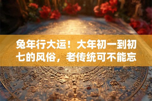 兔年行大运！大年初一到初七的风俗，老传统可不能忘了！
