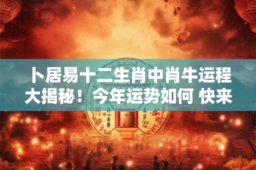 卜居易十二生肖中肖牛运程大揭秘！今年运势如何 快来看！