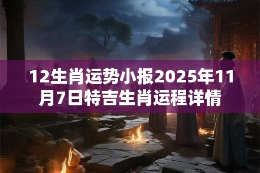 12生肖运势小报2025年11月7日特吉生肖运程详情