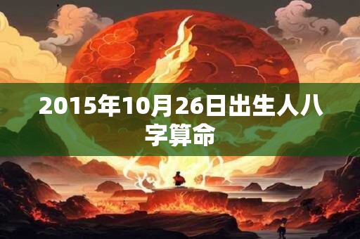 2015年10月26日出生人八字算命