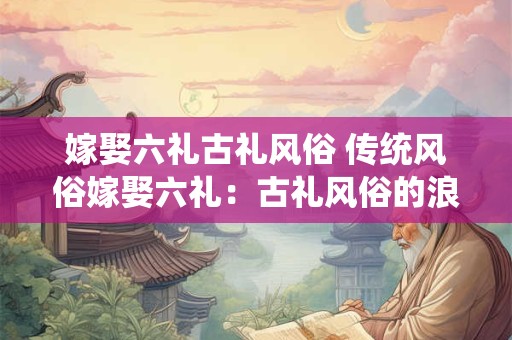嫁娶六礼古礼风俗 传统风俗嫁娶六礼：古礼风俗的浪漫传承