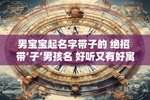 男宝宝起名字带子的 绝招 带‘子’男孩名 好听又有好寓意