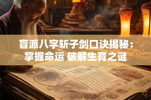 盲派八字斩子剑口诀揭秘：掌握命运 破解生育之谜