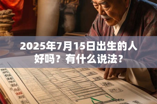 2025年7月15日出生的人好吗?有什么说法? 2025年7月15日出生的人好吗?有什么说法?