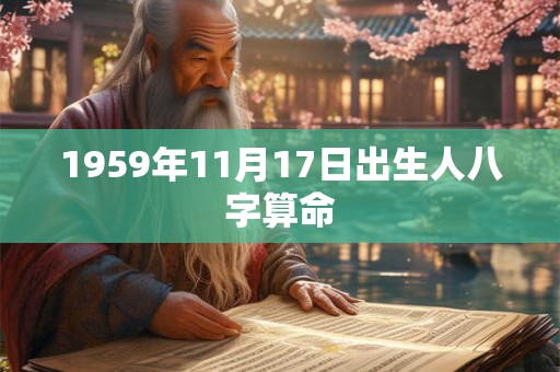 1959年11月17日出生人八字算命