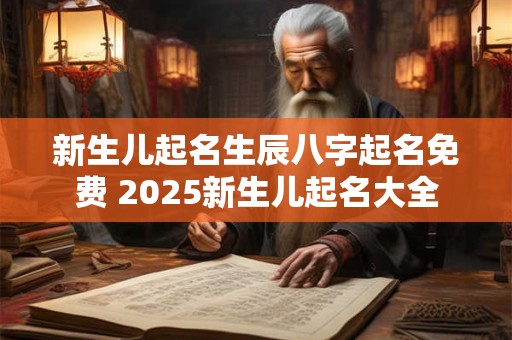 新生儿起名生辰八字起名免费 2025新生儿起名大全