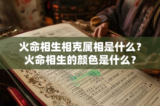 火命相生相克属相是什么?火命相生的颜色是什么? 火命相生相克属相是什么?火命相生的颜色是什么?