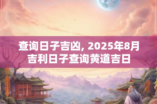 查询日子吉凶, 2025年8月吉利日子查询黄道吉日