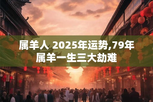 属羊人 2025年运势,79年属羊一生三大劫难