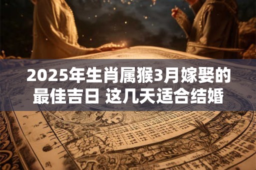 2025年生肖属猴3月嫁娶的最佳吉日 这几天适合结婚