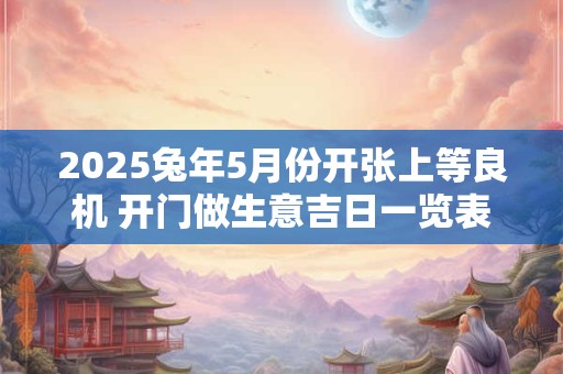 2025兔年5月份开张上等良机 开门做生意吉日一览表