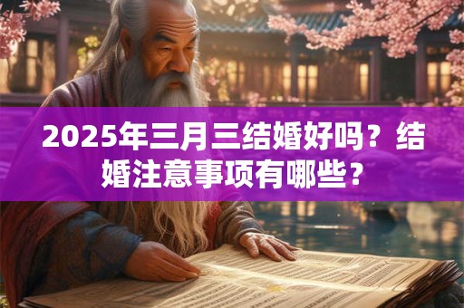 2025年三月三结婚好吗？结婚注意事项有哪些？