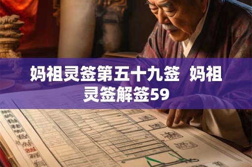 妈祖灵签第五十九签  妈祖灵签解签59