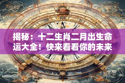 揭秘：十二生肖二月出生命运大全！快来看看你的未来！