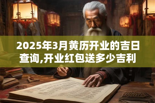 2025年3月黄历开业的吉日查询,开业红包送多少吉利