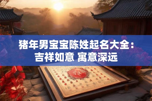 猪年男宝宝陈姓起名大全：吉祥如意 寓意深远