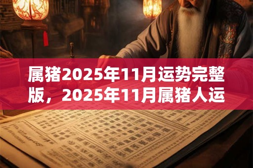 属猪2025年11月运势完整版，2025年11月属猪人运势运程详解