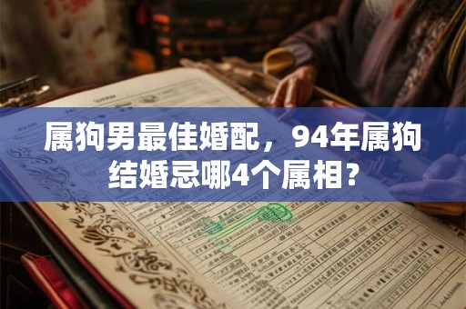 属狗男最佳婚配，94年属狗结婚忌哪4个属相？