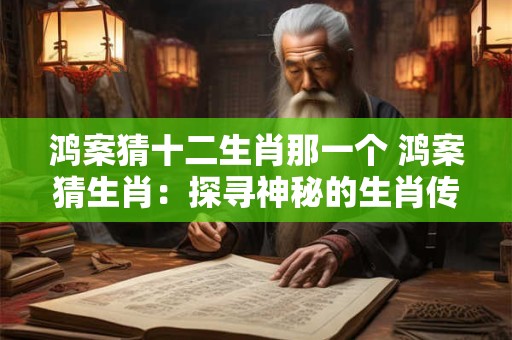 鸿案猜十二生肖那一个 鸿案猜生肖：探寻神秘的生肖传说