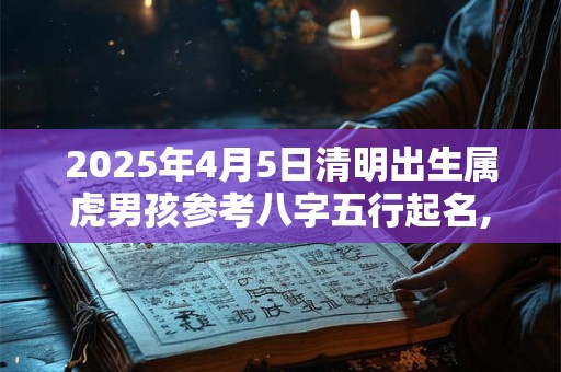 2025年4月5日清明出生属虎男孩参考八字五行起名,取名吉祥字