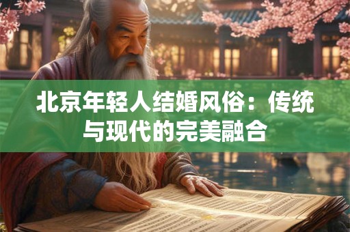 北京年轻人结婚风俗：传统与现代的完美融合