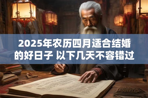 2025年农历四月适合结婚的好日子 以下几天不容错过