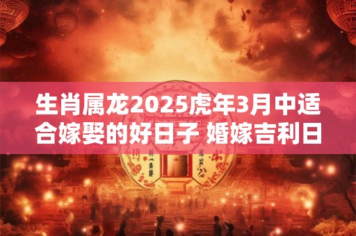 生肖属龙2025虎年3月中适合嫁娶的好日子 婚嫁吉利日子