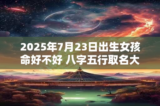 详细阅读:2025年7月23日出生女孩命好不好 八字五行取名大全 2025年7月23日出生女孩命好不好 八字五行取名大全