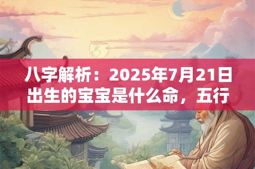 八字解析：2025年7月21日出生的宝宝是什么命，五行缺什么