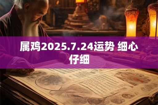 属鸡2025.7.24运势 细心仔细
