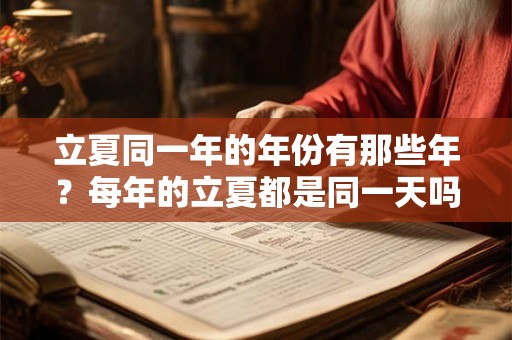 立夏同一年的年份有那些年？每年的立夏都是同一天吗