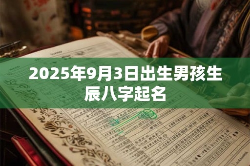 2025年9月3日出生男孩生辰八字起名