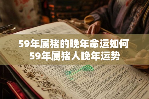 59年属猪的晚年命运如何 59年属猪人晚年运势